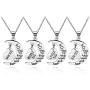 lifelovevc Women Family Jewellery Set Silver Love Heart Baby Mid Big Little Sister Pendant Necklace