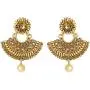 Aheli Kundan Pearl and Colour Beads Bollywood Style Indian Traditional Ethic Earrings Maang Tikka Set Fashion Jewelry for Women (Green)
