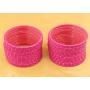 Touchstone New Colorful Bangle Collection. Indian Bollywood Alloy Metal Charming Look Fuchsia Pink Color Golden Glaze Wrist Enhancing Designer Jewelry Bangle Bracelets. Set of 36 for Women.