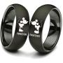 XAHH His and Hers Matching Set Couple Titanium Steel Rings Mickey Mouse Kiss Forever Together Promise Wedding Band Black【Please Buy Two Rings for one Pair】