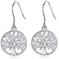 Tree of Life Earrings for Women, Mothers Day Silver Tree of Life Earings, AEONSLOVE Christmas Fashion 925 Sterling Silver Tree of Life Drop Dangle Earrings Jewelry Gifts for Women Girls Mom