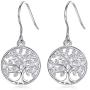 Tree of Life Earrings for Women, Mothers Day Silver Tree of Life Earings, AEONSLOVE Christmas Fashion 925 Sterling Silver Tree of Life Drop Dangle Earrings Jewelry Gifts for Women Girls Mom