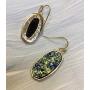 Unique Dangle Druzy Earrings with Glitter Gold Tone, Drop Earring Hooks Jewelry Birthday Gifts by Fomissky