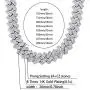 JINAO 20MM 6 Times 14k Gold Plated Cuban Link Chain Full Iced Out Bling Round Carre Baguette Cut CZ with Prong Setting Simulated Diamond Chain Choker Necklace for Men