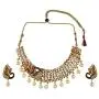 Efulgenz Indian Bollywood Traditional 14 K Gold Plated Crystal Pearl Peacock Wedding Choker Necklace Earrings Jewelry Set
