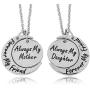 Mom & Daughter Necklace Set for 2 - Always My Mother/Daughter Forever My Friend Unique Mom/Daughter Matching Moon Pendant Necklaces, Jewelry Gifts for Best Mom Ever