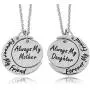 Mom & Daughter Necklace Set for 2 - Always My Mother/Daughter Forever My Friend Unique Mom/Daughter Matching Moon Pendant Necklaces, Jewelry Gifts for Best Mom Ever Mom & Daughter Necklace Set for 2 - Always My Mother/Daughter Forever My Friend Unique Mom/Daughter Matching Moon Pendant Necklaces, Jewelry Gifts for Best Mom Ever