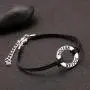 TEAMER Adjustable Wax Cord Bracelet Message Soccer Sports Circle Charm Jewelry for Teens Girls Best Gifts