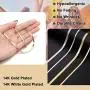 Flat Snake Chain Herringbone Necklace - 14K Gold/Silver Plated 4MM/6MM Flat Snake Chain Herringbone Choker Necklace Adjustable Snake Chain Necklace for Women Simple Dainty Jewelry 14”/16”/18”
