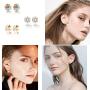 MTSCE 24-36 Pc Fashion Earrings Sets, Bohemian Hoop Earrings Set Tassel Acrylic Drop Dangle Earring for Women Girls