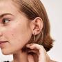 BENEIGE Cute Geometric Awl Shaped Evil Eye Snake Ball Cross CZ Huggie Earring 14K Gold Plated Hoop Earrings for Women