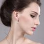 Gem Stone King 925 Sterling Silver Green Prasiolite and White Diamond Lever Back Earrings, 2.81 Cttw, Center Stone 7MM