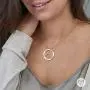 MyNameNecklace Personalized Circle of Love Family Necklace with Heart Inside Precious Metal Silver 925 - Engrave Any Name -Valentines Day Jewelry Gift for Her- Mom-Wife