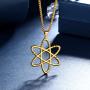 beautlace Atom Chemistry Science Symbol Necklaces/Earrings/Set 18K Gold/Silver/Black Gun Plated Scientist Physicist Chemist Teacher Gift Science Lovers