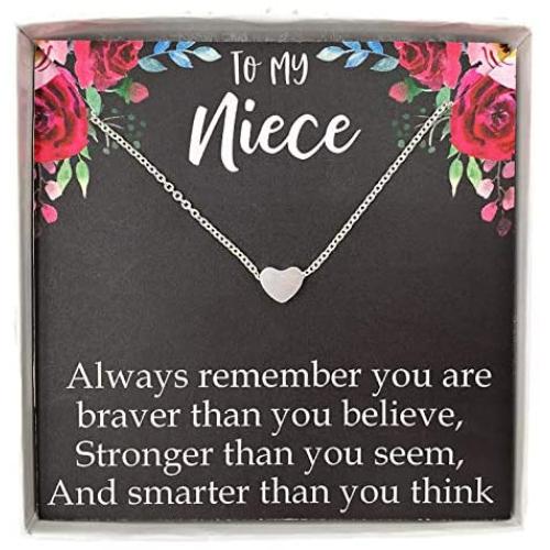 EMMA LOU Niece Gifts from Aunt Niece Necklace Necklaces for Teen Girls Sweet 16 Necklace Sweet 16 Gifts for Girls Teen Girl Gifts for Teen Girls