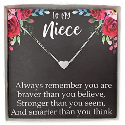 EMMA LOU Niece Gifts from Aunt Niece Necklace Necklaces for Teen Girls Sweet 16 Necklace Sweet 16 Gifts for Girls Teen Girl Gifts for Teen Girls