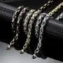INBLUE 8.0mm Byzantine Link Chain Stainless Steel Necklace for Men Women Boys Water Resistant Chunky Biker Style Jewelry Gift