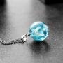 Blue Sky White Clouds Luminous Resin Transparent Ball Pendant Necklace Creative Funny Jewelry for Women Men Gift