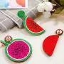 2 Pairs Fruit Watermelon Shape Drop Earrings Bohemian Seed Bead Earrings Handmade Beaded Dangle Studs Earrings for Women Girls Party Jewelry (Rose Red, Red) 2 Pairs Fruit Watermelon Shape Drop Earrings Bohemian Seed Bead Earrings Handmade Beaded Dangle Studs Earrings for Women Girls Party Jewelry (Rose Red, Red)
