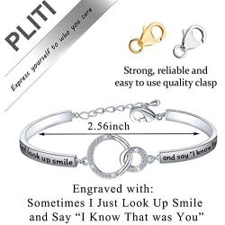 PLITI in Memory of Bracelet Memorial Jewelry Sympathy Gift Remembering Loss of Loved One Gift Sometimes I Just Look Up Smile And Say I Know That Was You Rose Gold Bangle
