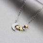Joycuff Moon and Stars Necklaces for Girlfriend Wife Daughter Mom Best Friend Silver Gold Rose Gold Plated Cute Charm Pendant Dainty Delicate Fashion Handmade Trendy Crescent Moon Jewelry