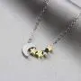 Joycuff Moon and Stars Necklaces for Girlfriend Wife Daughter Mom Best Friend Silver Gold Rose Gold Plated Cute Charm Pendant Dainty Delicate Fashion Handmade Trendy Crescent Moon Jewelry