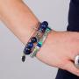 Silpada Beach House Natural Howlite, Lapis, & Amazonite Cuff Bracelet in Sterling Silver, 6.25''