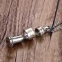 Mgutillart Religious Titanium Steel Prayer Wheel Pendant Locket Necklace