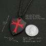 HZMAN Knights Templar Cross Joshua 1:9 Shield Stainless Steel Pendant Necklace with 22+2 inch Chain