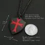 HZMAN Knights Templar Cross Joshua 1:9 Shield Stainless Steel Pendant Necklace with 22+2 inch Chain HZMAN Knights Templar Cross Joshua 1:9 Shield Stainless Steel Pendant Necklace with 22+2 inch Chain