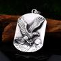 Eagle Necklace for Men, Viking Eagle Head Pendant Necklace with 23.6” Chain, American Bald Eagle Totem Amulet Necklace, Flying Hawk Eagle Tag Necklace, Punk Animal Eagle Jewelry Gift for Men Boys