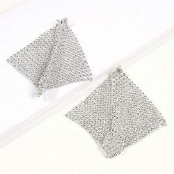 Solememo Long CZ Diamond Star with Waterfall Chandelier Dangle Statement Earrings for Wedding Prom Party