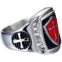 Grhose Mens Stainless Steel Ring Knight ring Templar Ring biker Crusader Cross masonic Red Size 12