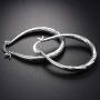 Fashion Women Gold Hoop Earrings, Elegant Stud Dangle Earring Wedding Jewelry Gift(Silver)