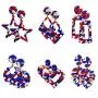 Women July 4th Acrylic Earrings USA Stars Patriotic American Jewelry Accessory Red White Blue Decor Women July 4th Acrylic Earrings USA Stars Patriotic American Jewelry Accessory Red White Blue Decor
