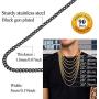 FindChic Men Curb Chain Necklace 18K Gold Plated/Stainless Steel/Black Chunky Double Tight Cuban Link Hip Hop Neck Chains for Men Boys 3.5MM/5MM/6MM/7MM/9MM/12MM 14-30 8 Length Options (Send Gift Box)