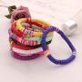 MUYOU 10 Pcs Friendship Bracelets Vsco Boho Beaded Bracelet for Women Surfer Bracelets Polymer Clay Rainbow Bracelet Elastic Rope Heishi Bracelet Set Summer Beach Jewelry