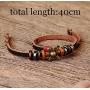 ORAZIO Leather Bracelets for Women Girls Flower Wrap Bracelets
