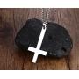 VNOX Catholic Jewelry Stainless Steel Upside Down Cross Necklace for Men Women,Inverted Pendant,3 Color