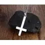 VNOX Catholic Jewelry Stainless Steel Upside Down Cross Necklace for Men Women,Inverted Pendant,3 Color