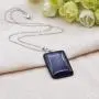 Lullabb Couple Stone Pendant Necklace Teardrop Waterdrop Crystal Jewelry for Women Men Rectangle Gemstone Chakra Healing Pendants