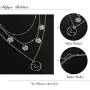 Adflyco Boho Layered Sequins Choker Necklace Silver Wave Pendant Necklaces Chain Jewelry Adjustable for Women and Girls Adflyco Boho Layered Sequins Choker Necklace Silver Wave Pendant Necklaces Chain Jewelry Adjustable for Women and Girls