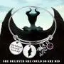 PLITI Maleficent Jewelry Villains Gifts Evil Queen Charm Bracelet Sleeping Beauty Villain Inspired Gifts She Believed She Could So She Did Maleficent Silhouette Bangle