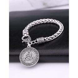 EUEAVAN Celtic Knot Triquetra Trinity Talisman Amulet Runes Pendant Bracelet