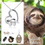 Sloth Necklace Gifts for Women Sterling Silver I Love you to the Moon and Back Heart Pendant Necklaces Mothers Valentines Day Jewelry for Mom Girlfriend