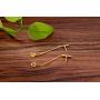 Reffeer Bar Studs Earrings for Women Teen Girls Minimalist Bar Earring with Chain Dangle Earrings 925 Sterling Silver Stud Earrings