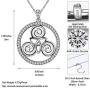 Besilver Celtic Triskele Lion of Judah Magen David Star Pendant Necklace for Men Woment Sterling Silver Celtic Cross Jeuse Faith Religious Amulet Jewelry