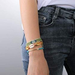 KELITCH Friendship Bracelets Handmade Single Strand Gold Beaded Bar Bracelets Chic Bangle