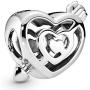 Pandora Jewelry Openwork Heart Labyrinth and Arrow Sterling Silver Charm