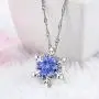 Women Girls Frozen Snowflake Light Blue Crystal Pendant Necklace Winter Snow Ice Women Girls Frozen Snowflake Light Blue Crystal Pendant Necklace Winter Snow Ice
